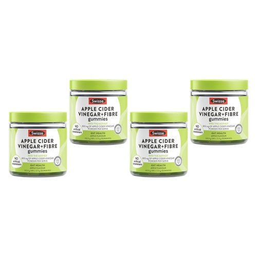 Swisse Apple Cider Vinegar + Fibre 45 Gummies Pack of 4