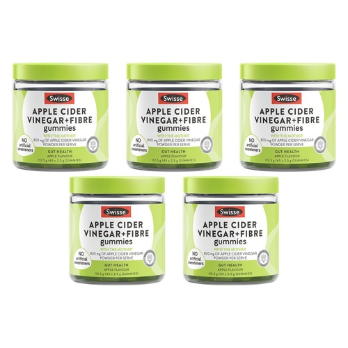 Swisse Apple Cider Vinegar + Fibre 45 Gummies Pack of 5
