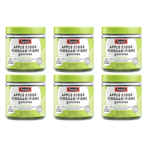 Swisse Apple Cider Vinegar + Fibre 45 Gummies Pack of 6