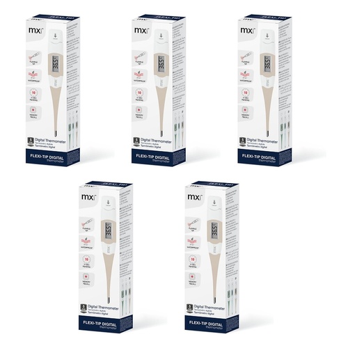 Medinox Thermometer Digital Flexi-Tip Sand Pack of 5