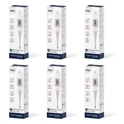 Medinox Thermometer Digital Flexi-Tip Sand Pack of 6