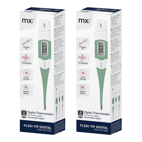 Medinox Thermometer Digital Flexi-Tip Sage Pack of 2