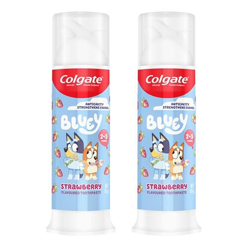 Colgate Kids Bluey Strawberry Toothpaste Pump 85g Pack of 2