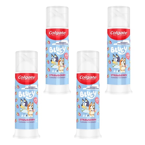 Colgate Kids Bluey Strawberry Toothpaste Pump 85g Pack of 4