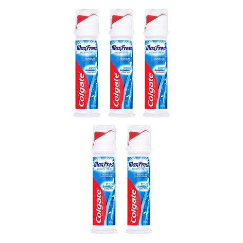 Colgate MaxFresh Cool Mint Toothpaste with Mini Breath Strips 130g Pack of 5
