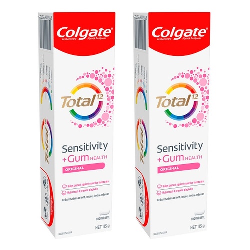 Colgate Total12 Sensitivity and Gum Health Original Toothpaste 115g Pack of 2