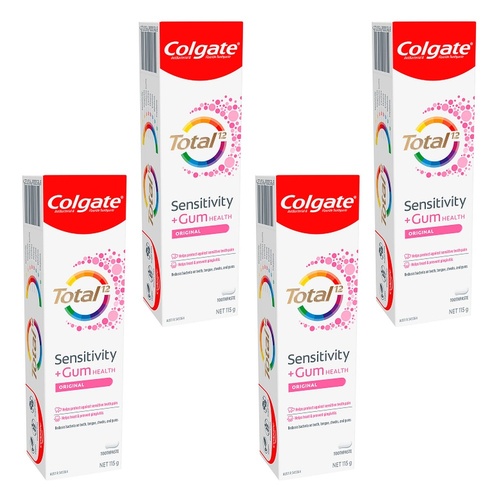 Colgate Total12 Sensitivity and Gum Health Original Toothpaste 115g Pack of 4