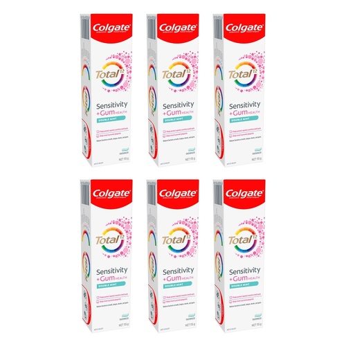 Colgate Total12 Sensitivity and Gum Health Double Mint Toothpaste 115g Pack of 6