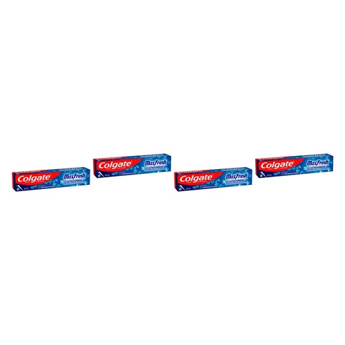 Colgate Max Fresh Cool Mint Toothpaste with Mini Breath Strips 40g Pack of 4