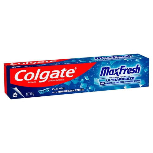 Colgate Max Fresh Cool Mint Toothpaste with Mini Breath Strips 40g