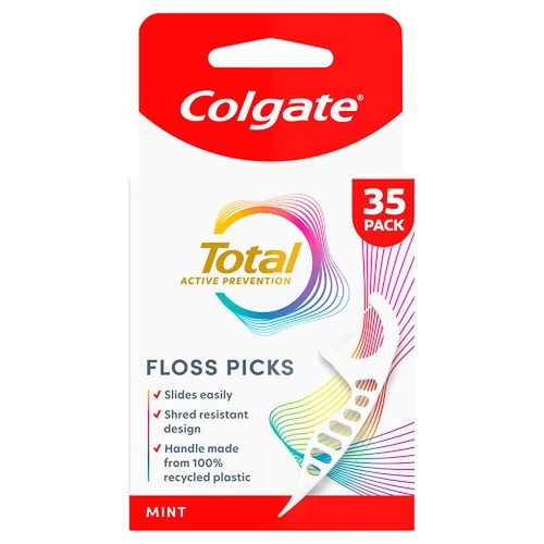 Colgate Total Active Prevention Floss Picks Mint 35 Pack