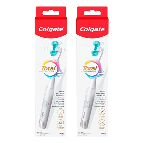 Colgate Total Active Prevention Powered Toothbrush Pack of 2