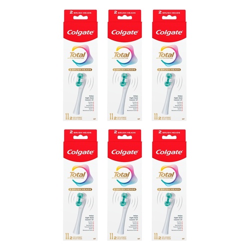 Colgate Total Battery Toothbrush Refill Heads 2 Pack Bundle of 6