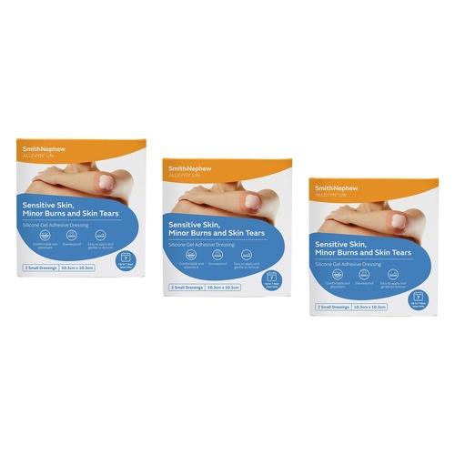 Allevyn Life Silicone Gel Adhesive Dressing 10.3cm x 10.3cm 2 Pack Bundle of 3
