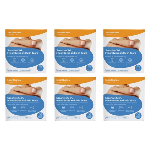 Allevyn Life Silicone Gel Adhesive Dressing 10.3cm x 10.3cm 2 Pack Bundle of 6