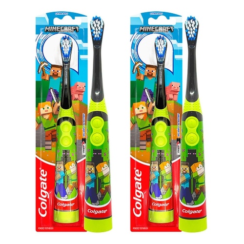 Colgate Kids Minecraft Sonic Power Toothbrush Extra Soft Pack of 2