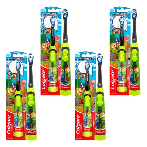 Colgate Kids Minecraft Sonic Power Toothbrush Extra Soft Pack of 4