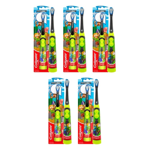 Colgate Kids Minecraft Sonic Power Toothbrush Extra Soft Pack of 5
