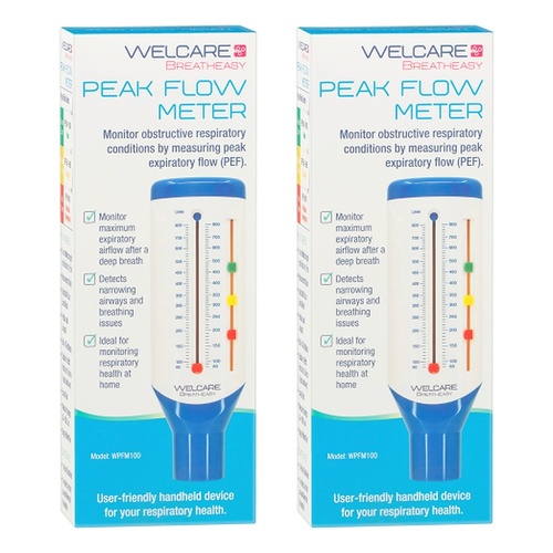 Welcare Breatheasy Peak Flow Meter Pack of 2