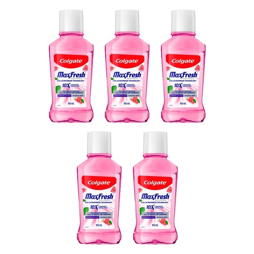 Colgate MaxFresh Watermelon Mint Alcohol Free Mouthwash 100mL Pack of 5
