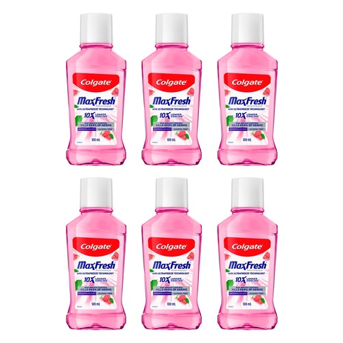 Colgate MaxFresh Watermelon Mint Alcohol Free Mouthwash 100mL Pack of 6