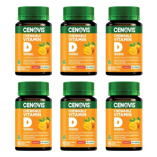 Cenovis Chewable Vitamin D 1000IU Orange & Mango 90 Chewable Tablets Pack of 6