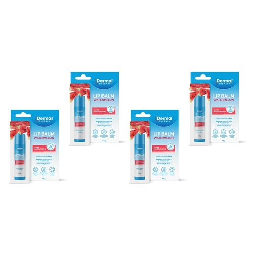 Dermal Therapy Lip Balm Stick Watermelon 4.8g x 6 Bundle of 4