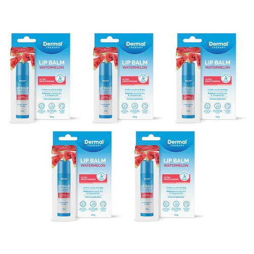 Dermal Therapy Lip Balm Stick Watermelon 4.8g x 6 Bundle of 5