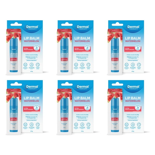 Dermal Therapy Lip Balm Stick Watermelon 4.8g x 6 Bundle of 6