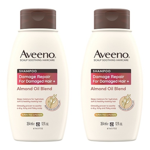 Aveeno Damage Repair+ Almond Oil Blend Shampoo 354mL Pack of 2