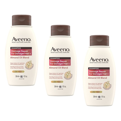 Aveeno Damage Repair+ Almond Oil Blend Shampoo 354mL Pack of 3