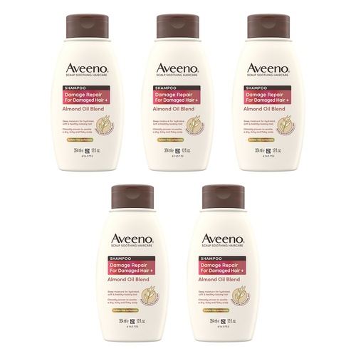 Aveeno Damage Repair+ Almond Oil Blend Shampoo 354mL Pack of 5