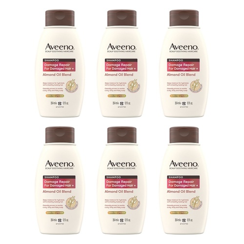 Aveeno Damage Repair+ Almond Oil Blend Shampoo 354mL Pack of 6