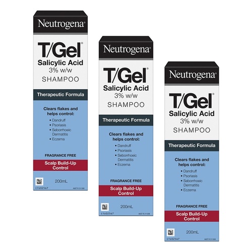 Neutrogena® T/Gel Salicylic Acid Shampoo 200mL Pack of 3