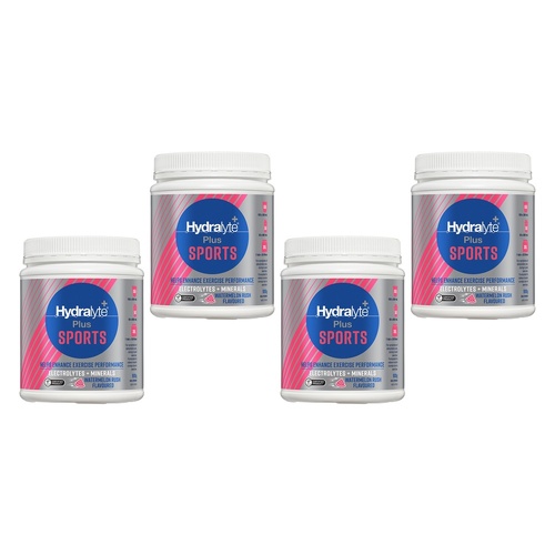 Hydralyte Plus Sports Watermelon Rush Flavoured Powder 900g Pack of 4