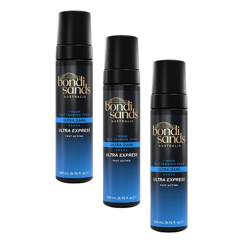 Bondi Sands Ultra Express Ultra Dark Self Tanning Foam 200mL Pack of 3