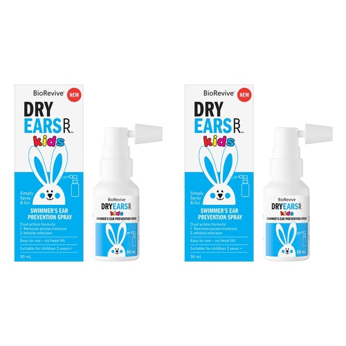 BioRevive DryEars Kids Swimmer's Ear Prevention Spray Blue 30mL Pack of 2