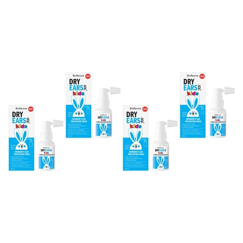 BioRevive DryEars Kids Swimmer's Ear Prevention Spray Blue 30mL Pack of 4
