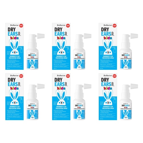 BioRevive DryEars Kids Swimmer's Ear Prevention Spray Blue 30mL Pack of 6