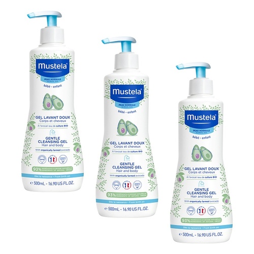 Mustela Gentle Cleansing Gel for Normal Skin 500mL Pack of 3