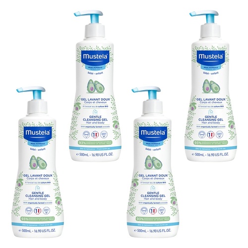 Mustela Gentle Cleansing Gel for Normal Skin 500mL Pack of 4