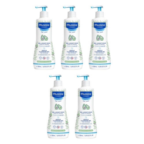 Mustela Gentle Cleansing Gel for Normal Skin 500mL Pack of 5