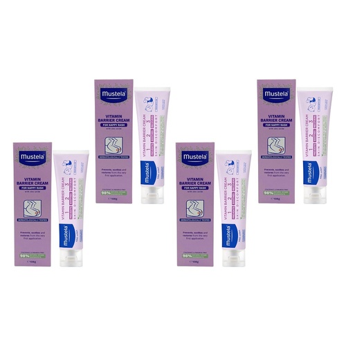 Mustela Vitamin Barrier Cream 123 for Nappy Rash 108g Pack of 4