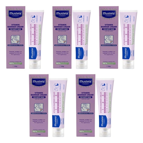 Mustela Vitamin Barrier Cream 123 for Nappy Rash 108g Pack of 5