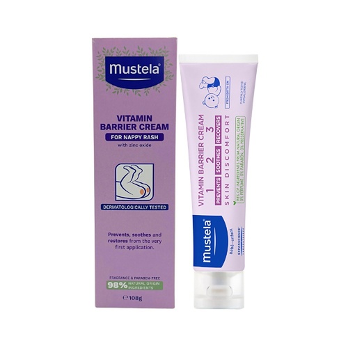 Mustela Vitamin Barrier Cream 123 for Nappy Rash 108g