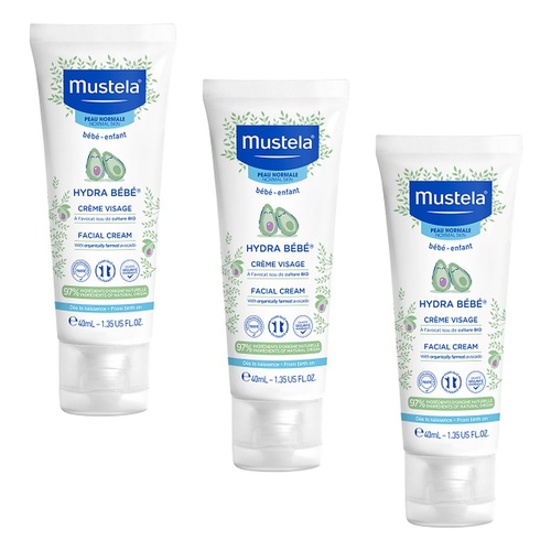 Mustela Hydra Bebe Facial Cream for Normal Skin 40mL Pack of 3