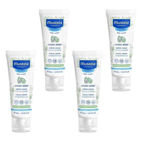 Mustela Hydra Bebe Facial Cream for Normal Skin 40mL Pack of 4
