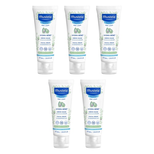 Mustela Hydra Bebe Facial Cream for Normal Skin 40mL Pack of 5