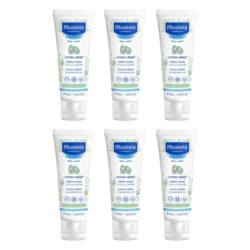 Mustela Hydra Bebe Facial Cream for Normal Skin 40mL Pack of 6