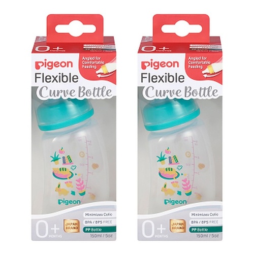 Pigeon Slim Neck Curve Bottle Home 150mL Pack of 2